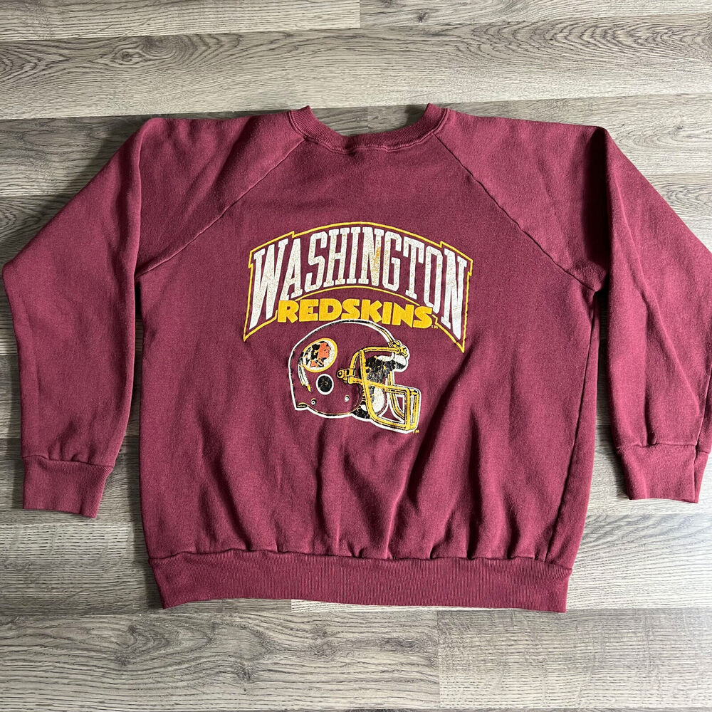 VTG Washington Redskins Sweatshirt Fits Large Raglan NFL Football Champion 1980s